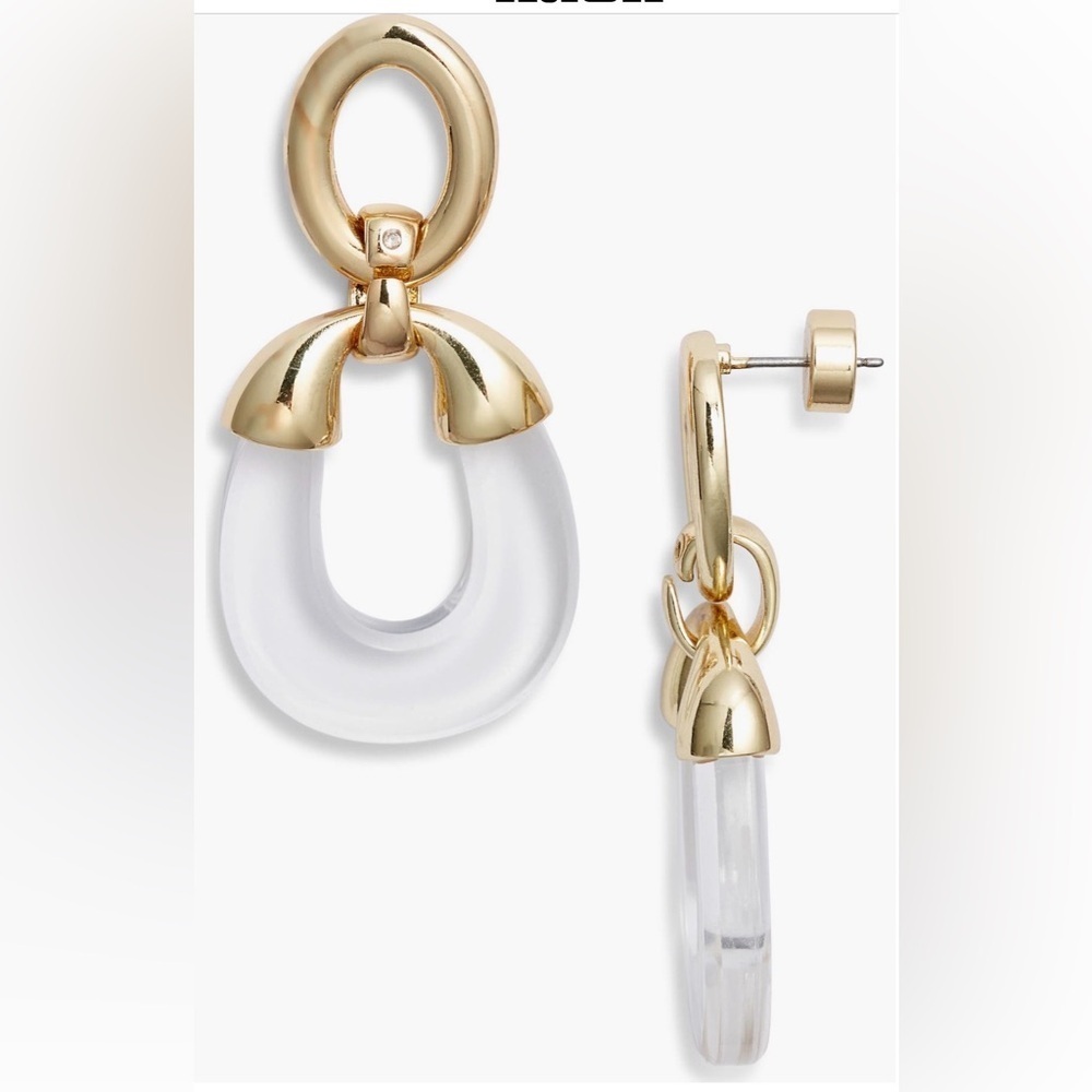 Elegant Gold and Clear Hoop Earrings